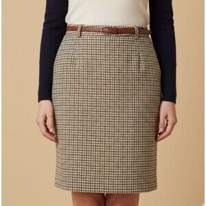 The Limited Vintage Classic Houndstooth Plaid Lined Skirt Preppy Office Size 2